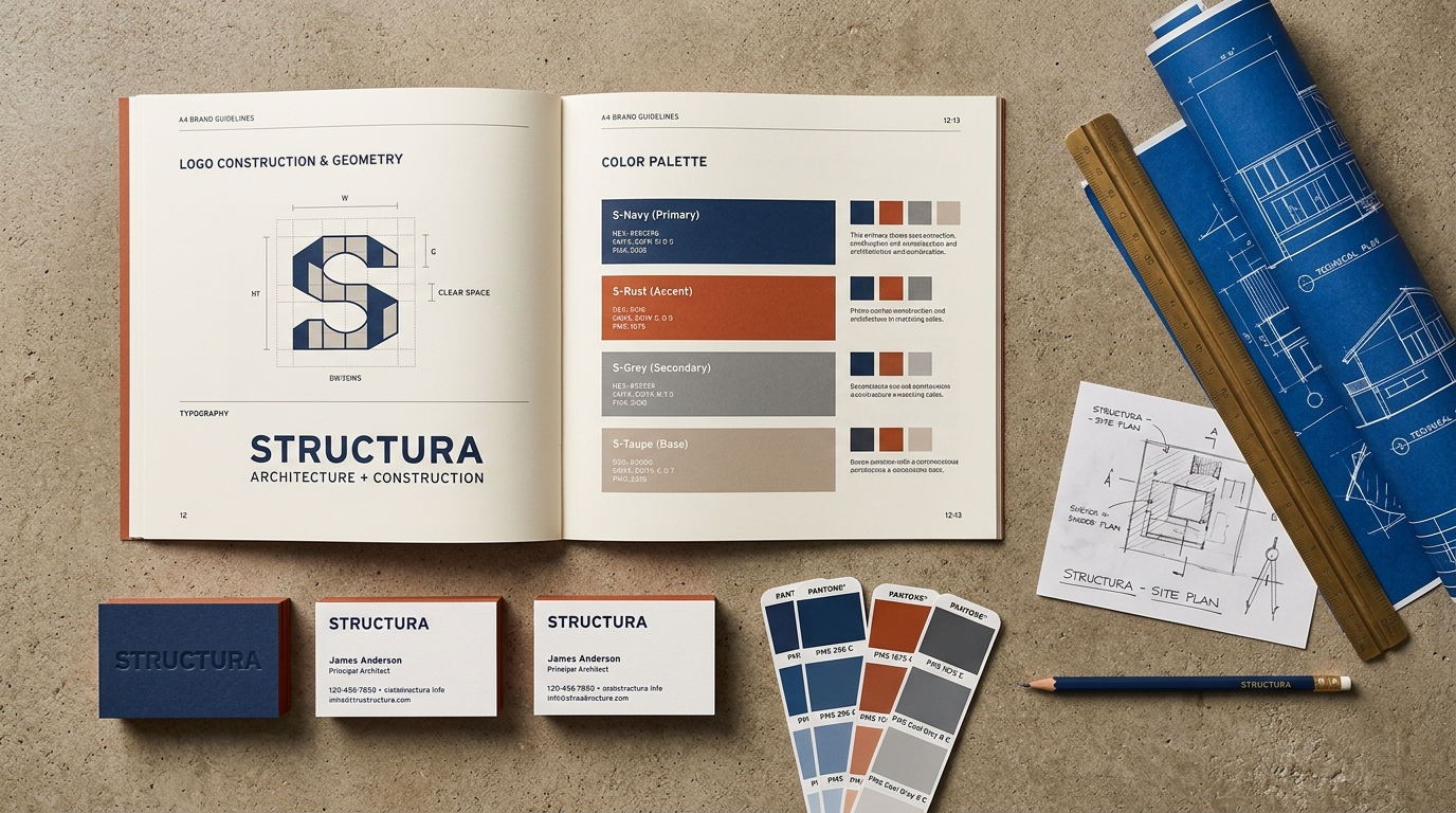 Sistema visual de marca, paleta y papelería corporativa